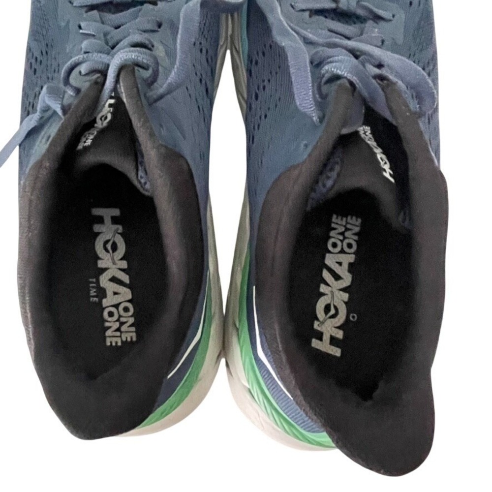 Hoka One One Clifton 7 Mens Running Shoes Size 9.5 Moonlit Ocean Blue Lace Up - Picture 9 of 9